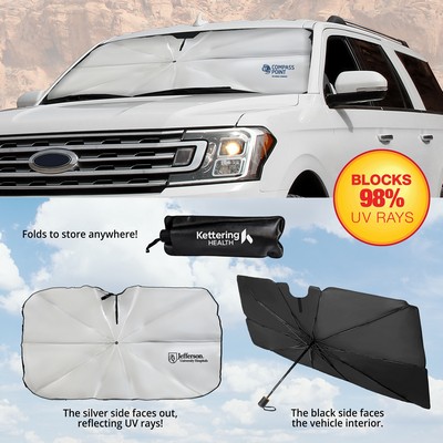 The Dashboard Defender - UPF-50 UV Car Windshield Sunshade Folding Umbrella